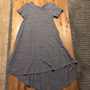 Gray T-Shirt Dress with Pocket on the Chest